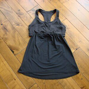 Lululemon Black Racerback Tank Top Sports Bra Yoga Built In Bra Size 8